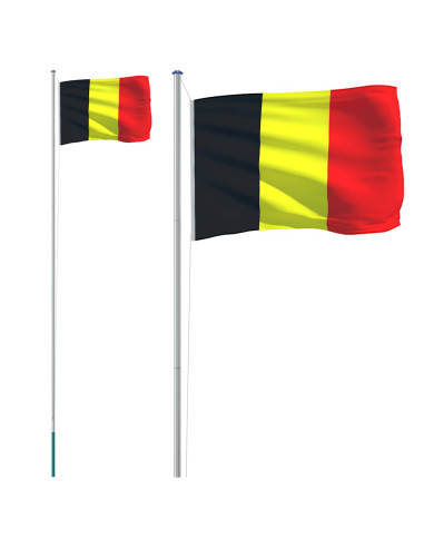 Asta e Bandiera Belgio 6,08 m Alluminio