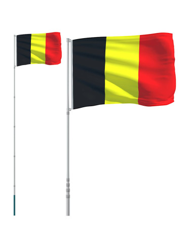Asta e Bandiera Belgio 5,5 m Alluminio