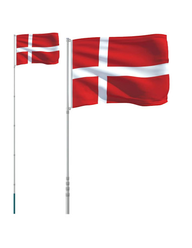 Asta e Bandiera Danimarca 5,5 m Alluminio