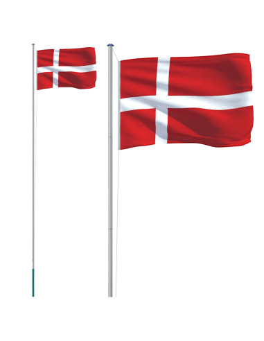 Asta e Bandiera Danimarca 6,08 m Alluminio