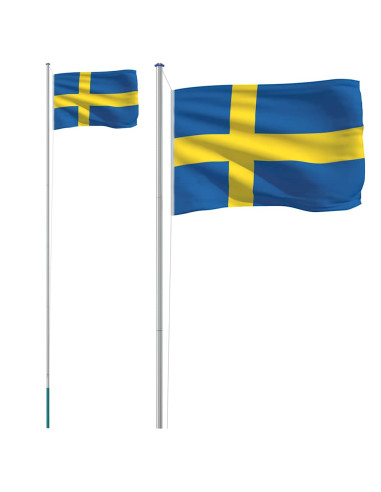 Asta e Bandiera Svezia 6,08 m Alluminio