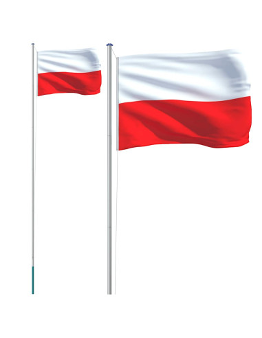 Asta e Bandiera Polonia 6,08 m Alluminio