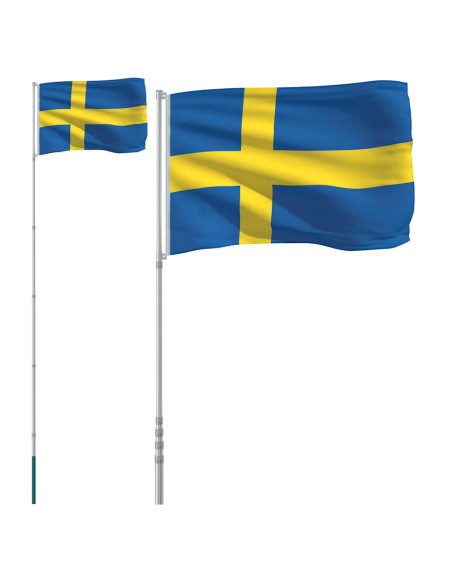 Asta e Bandiera Svezia 5,5 m Alluminio