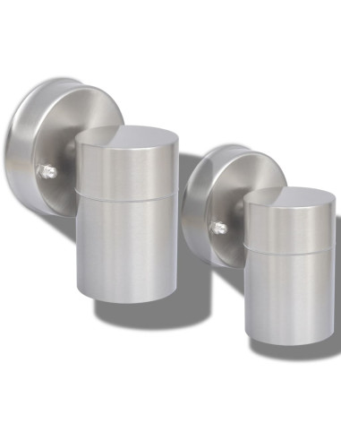 Lampada da Parete Esterno 2 pz Acciaio Inox Proiezione Basso