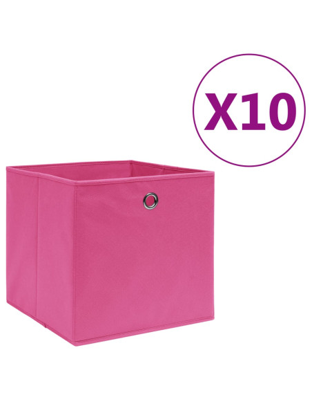 Contenitori 10 pz in Tessuto non Tessuto 28x28x28 cm Rosa