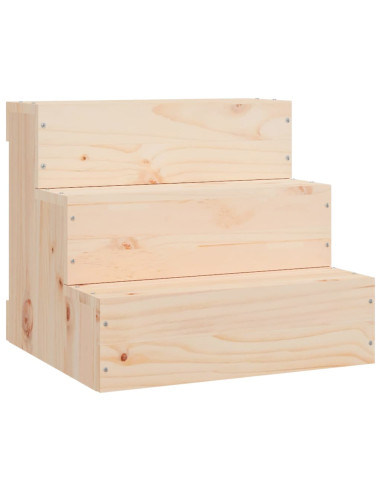 Scala per Animali 40x37,5x35 cm in Legno Massello di Pino