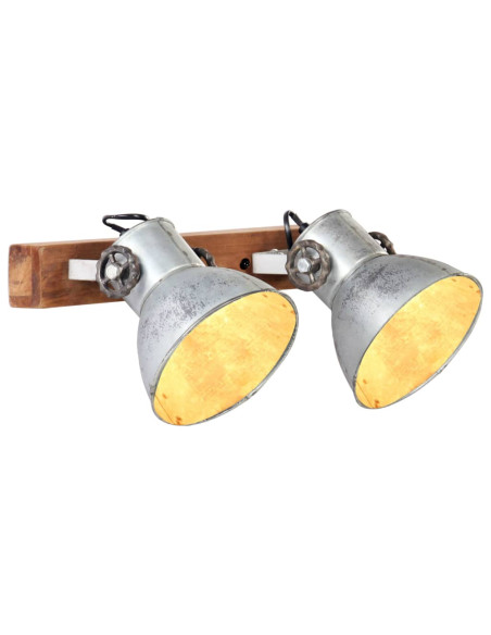 Lampada da Parete in Stile Industriale Argento 45x25 cm E27