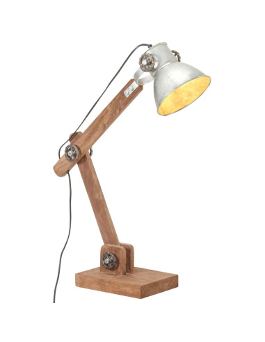 Lampada da Scrivania Industriale Argento Rotonda 58x18x90cm E27