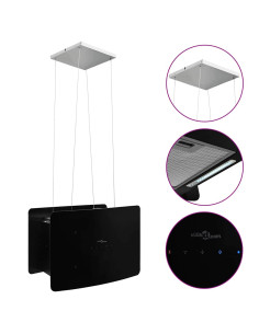 Cappa da Cucina ad Isola Sospesa LCD Sensore in Vetro Temperato 2