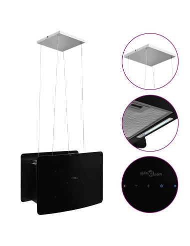 Cappa da Cucina ad Isola Sospesa LCD Sensore in Vetro Temperato