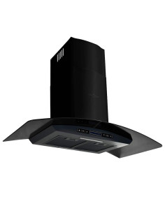 Cappa Aspirante a Muro Acciaio Inox 756 m³/h 90 cm Nera 2