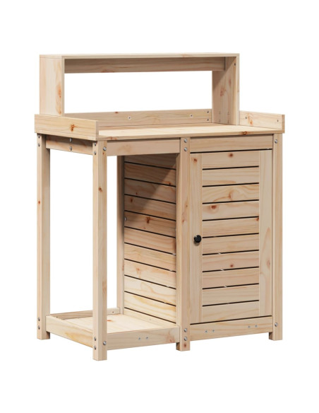 Tavolo Invaso con Ripiani 82,5x50x109,5 cm Legno Massello Pino