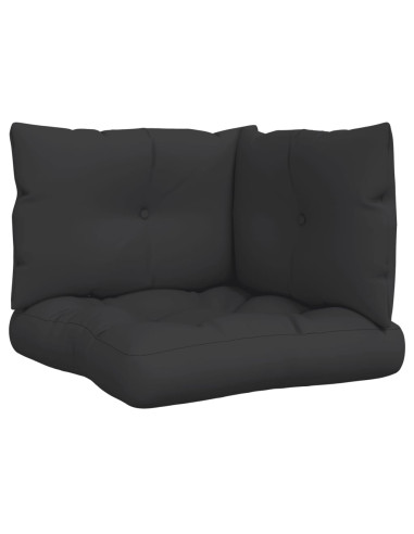 Cuscini per Pallet 3 pz Neri in Tessuto Oxford