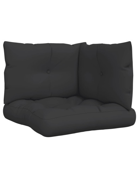 Cuscini per Pallet 3 pz Neri in Tessuto Oxford