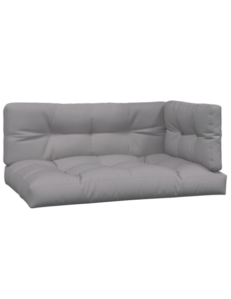 Cuscini per Pallet 3 pz Grigi in Tessuto