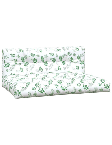 Cuscini per Pallet 2 pz Motivo a Foglie Tessuto