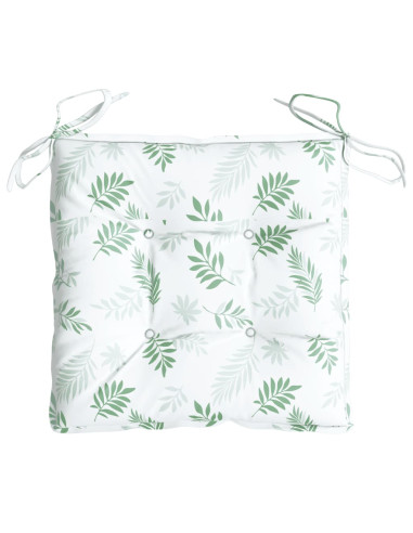 Cuscini per Sedia 4 pz Motivo a Foglie 40x40x7 cm Tessuto