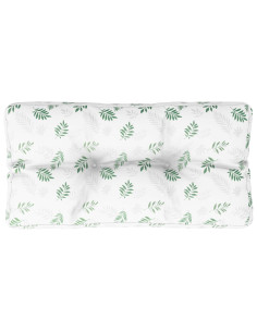 Cuscino per Pallet con Motivo a Foglie 80x40x12 cm in Tessuto 2