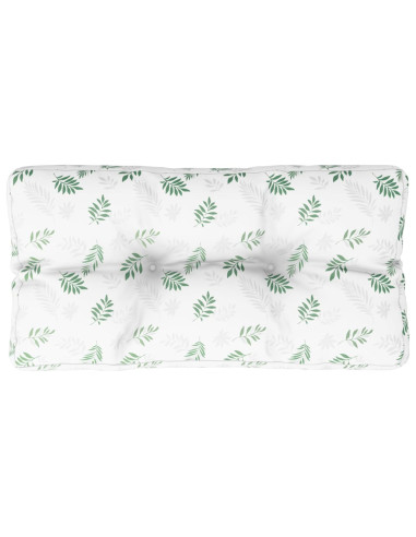 Cuscino per Pallet con Motivo a Foglie 80x40x12 cm in Tessuto