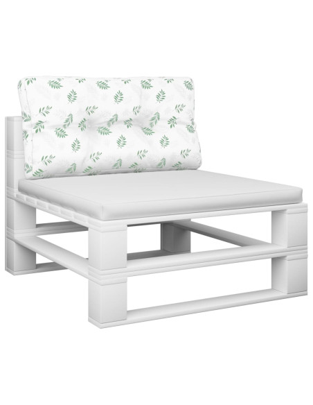 Cuscino per Pallet con Motivo a Foglie 80x40x12 cm in Tessuto