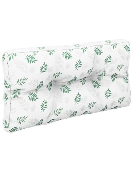 Cuscino per Pallet con Motivo a Foglie 80x40x12 cm in Tessuto