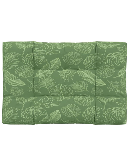 Cuscino per Pallet con Motivo a Foglie 120x80x12 cm in Tessuto