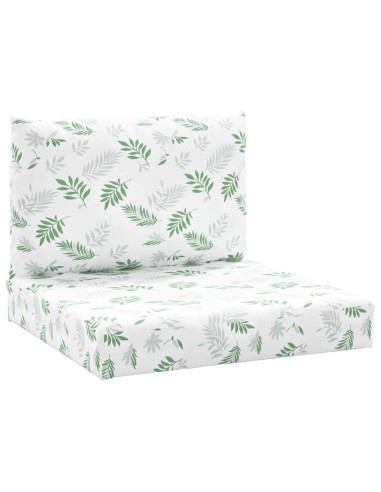 Cuscini per Pallet 2 pz Motivo a Foglie in Tessuto Oxford