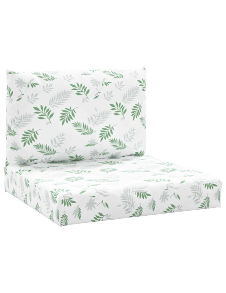 Cuscini per Pallet 2 pz Motivo a Foglie in Tessuto Oxford