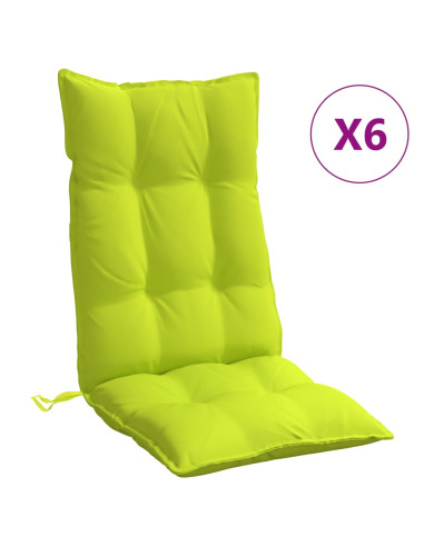 Cuscini Sedia Schienale Alto 6 pz Verde Chiaro Tessuto Oxford