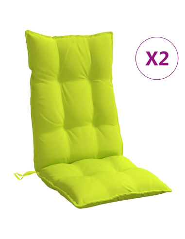Cuscini Sedia Schienale Alto 2 pz Verde Chiaro Tessuto Oxford