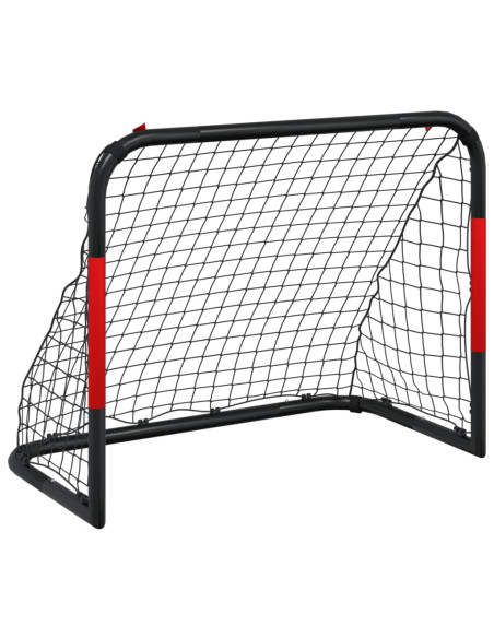 Porta da Calcio con Rete Rossa e Nera 90x48x71 cm in Acciaio