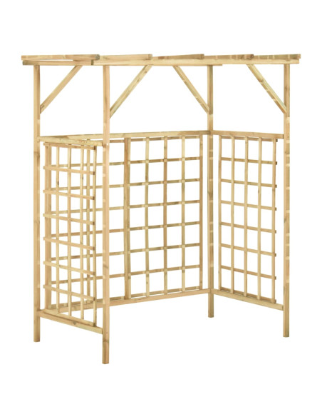 Pergolato Giardino per Bidoni Doppi Legno di Pino Impregnato