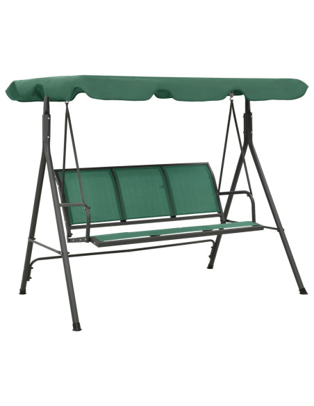 Panca a Dondolo da Giardino Verde 170 cm Textilene e Acciaio