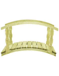 Ponte Giardino con Corrimano 170x74x105 cm in Pino Impregnato 2