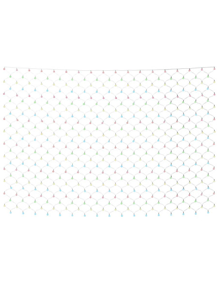 Luci di Natale Rete Colorate 3x2m 204 LED Interni Esterni