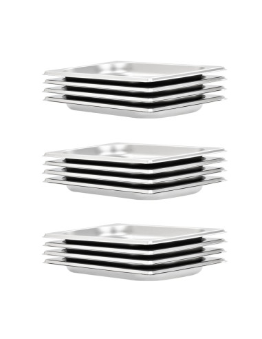 Contenitori Gastronorm 12 pz GN 1/4 20 mm in Acciaio Inox