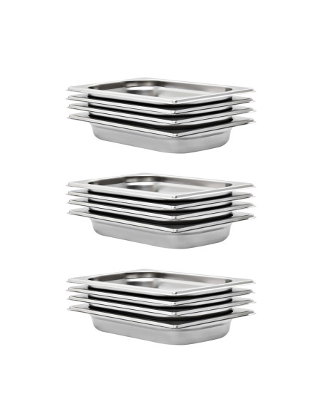 Contenitori Gastronorm 12 pz GN 1/4 40 mm in Acciaio Inox