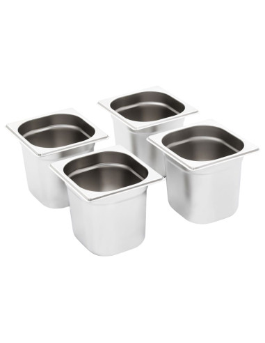 Contenitori Gastronorm 8 pz GN 1/6 150 mm in Acciaio Inox