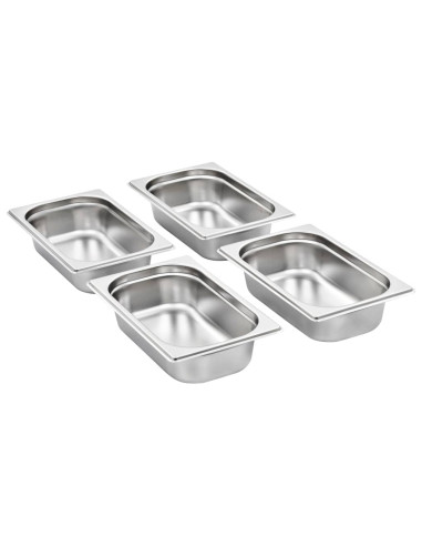 Contenitori Gastronorm 8 pz GN 1/4 65 mm in Acciaio Inox