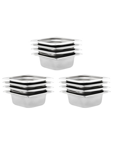 Contenitori Gastronorm 12 pz GN 1/6 65 mm in Acciaio Inox