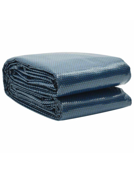 Pellicola Galleggiante Solare PE per Piscina 300 cm Nero e Blu