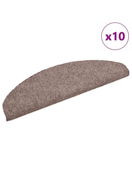 Tappetini per scale autoadesivi 10 pz 65x21x4 cm Marrone Chiaro semicircolari grandi