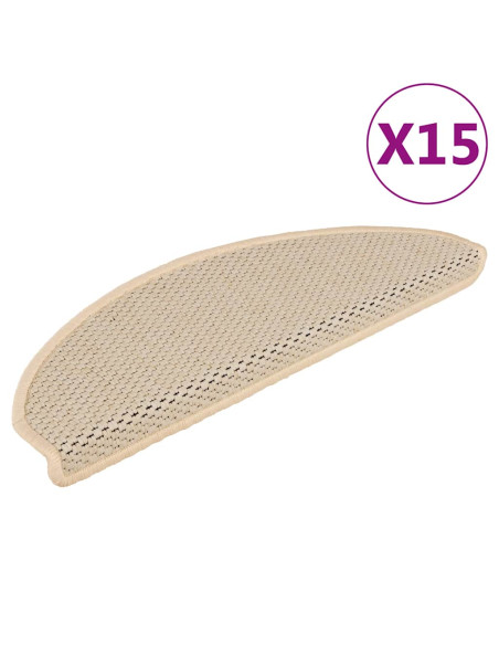 Tappeti Autoadesivi Scale Aspetto Sisal 15 pz 65x21x4cm Berbero