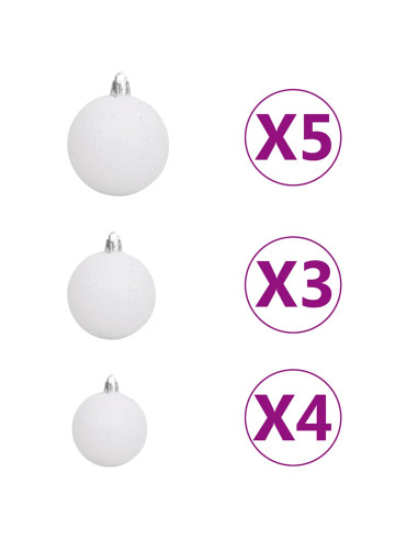 Albero di Natale a Metà Preilluminato con Palline Verde 180 cm