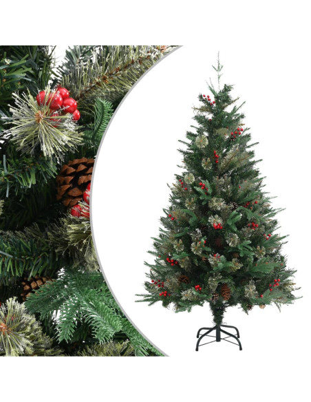 Albero di Natale con Pigne Verde 150 cm in PVC e PE