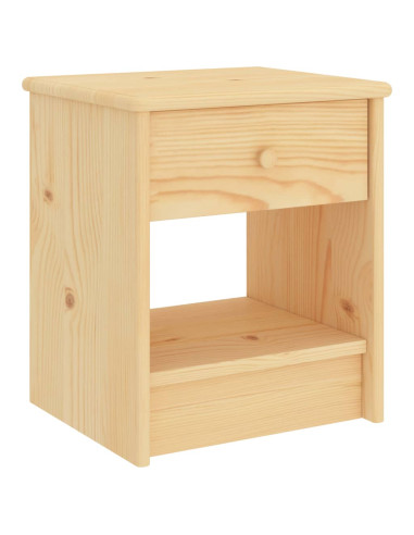 Comodino Naturale 35x30x40 cm in Legno Massello di Pino