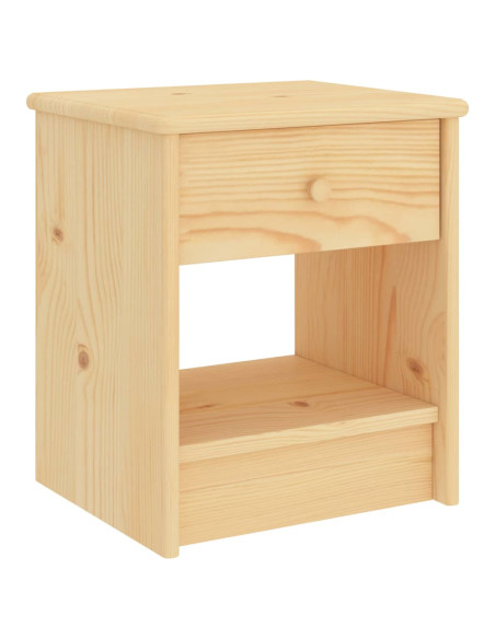 Comodino Naturale 35x30x40 cm in Legno Massello di Pino