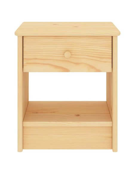 Comodino Naturale 35x30x40 cm in Legno Massello di Pino