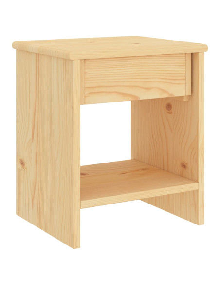 Comodino Naturale 35x30x40 cm in Legno Massello di Pino