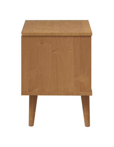 Comodino Marrone MOLDE 40x35x48 cm in Legno Massello di Pino